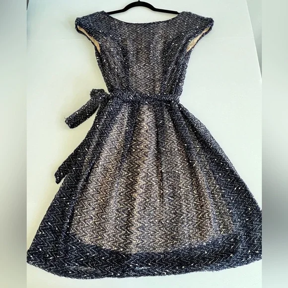 Eva Franco | Dresses | Eva Franco Anthropologie New Fit And Flare Dress  Black Over Nude Lining | Poshmark